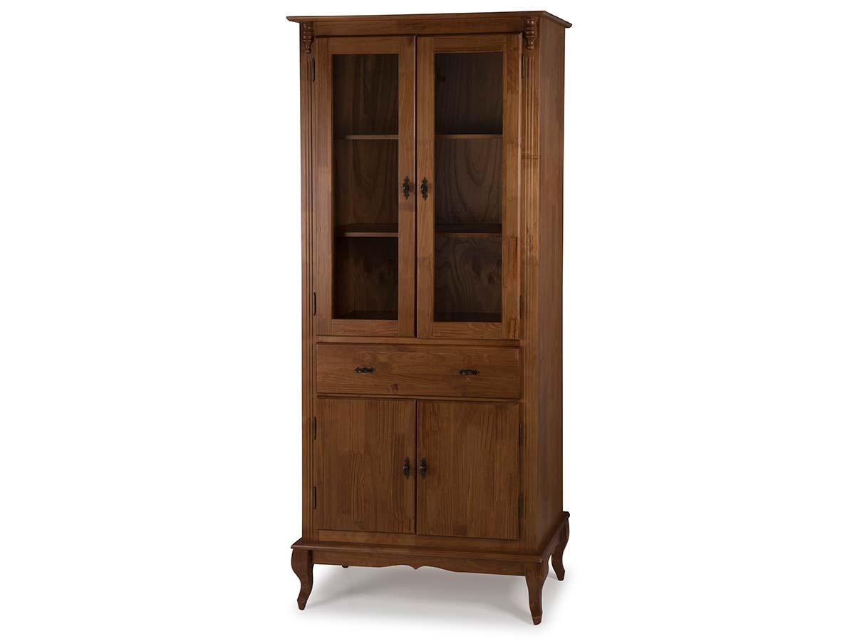 Cristaleira Linz 4 Portas 205 x 90 x 40 cm (A x L x P) - Cor Imbuia Glazer 