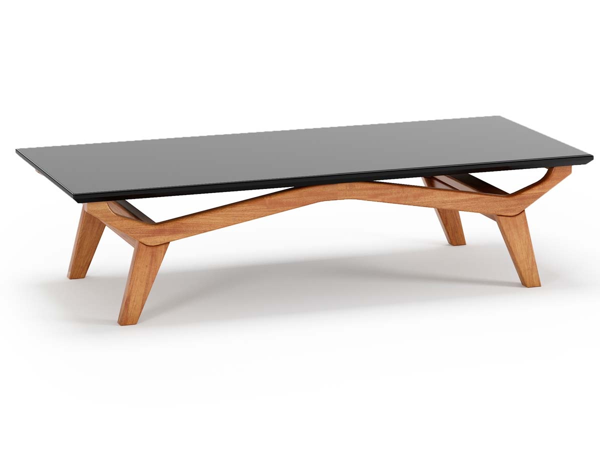 Mesa De Centro De Madeira San Marino 35 x 140 x 60 cm (A x L x P) - Cor Preto Champagne