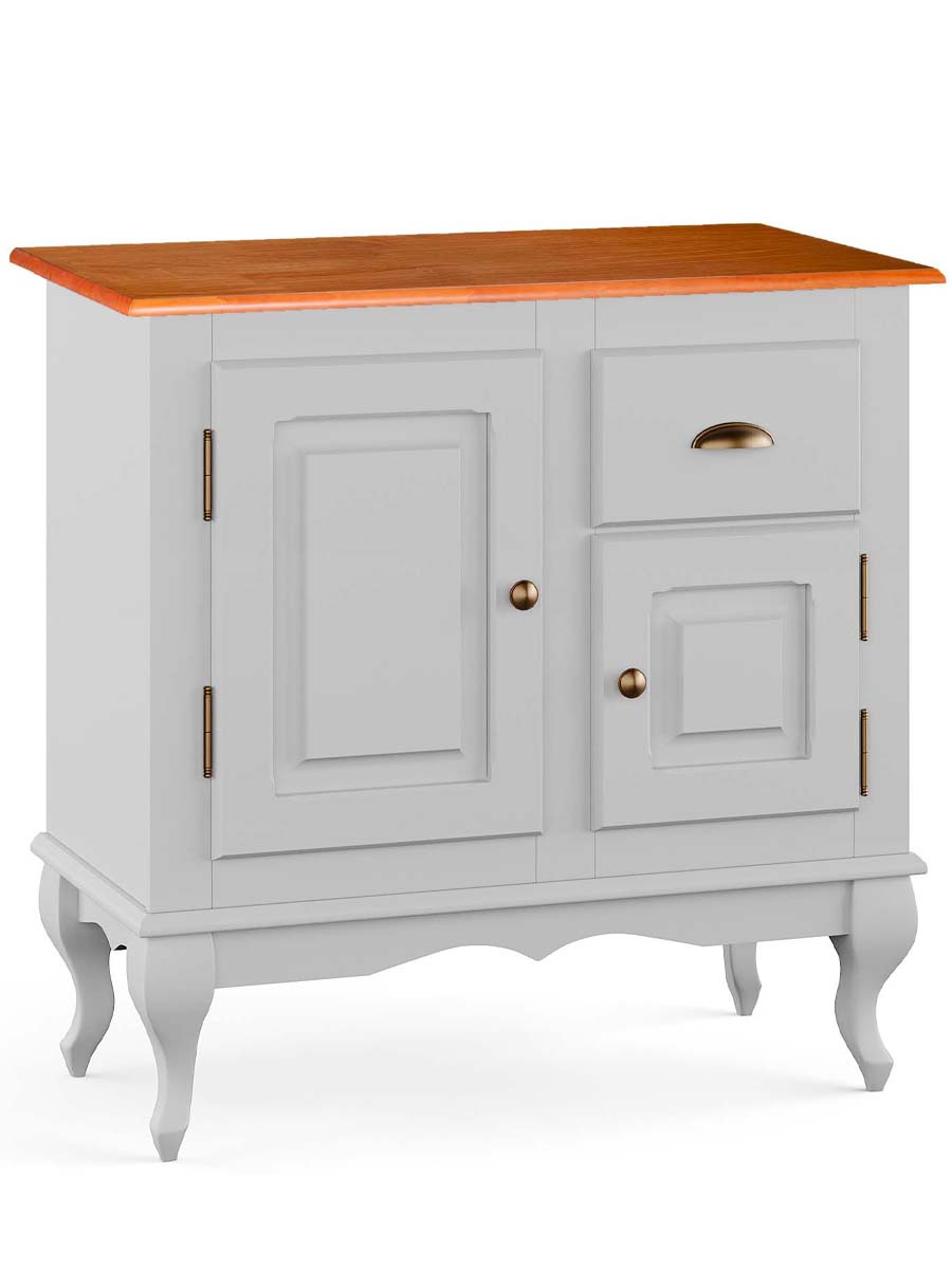 Balcão Para Banheiro Pés Luis XV 2 Portas 1 Gaveta Dalia 81 x 80 x 40 cm (A x L x P) - Cor Branco - Imbuia Glazer