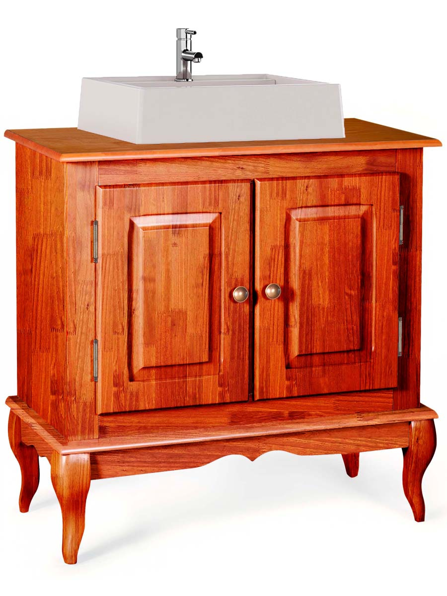 Balcão Para Banheiro Com Cuba Pés Luis XV 2 Portas Dalia 81 x 80 x 40 cm (A x L x P) - Cor Imbuia Glazer