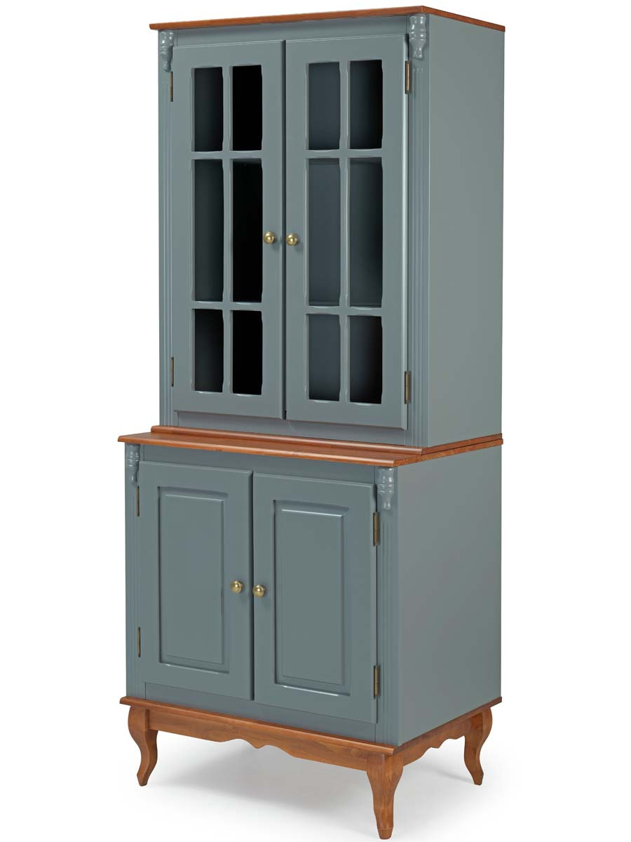 Balcão Com Vitrine 2 Portas Linz 205 x 80 x 53 cm (A x L x P) - Cor Personalizável