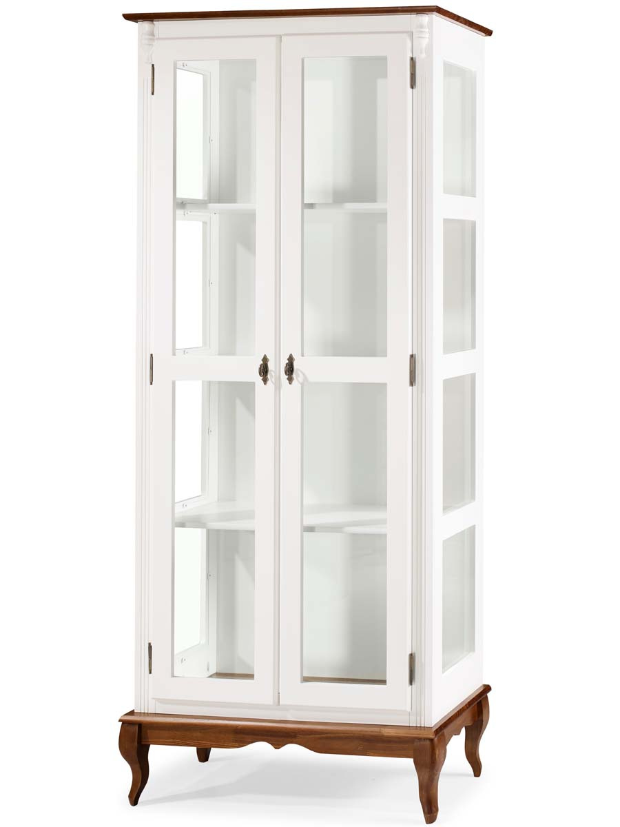 Cristaleira Linz 2 Portas 205 x 90 x 40 cm (A x L x P) - Cor Branco - Imbuia Glazer