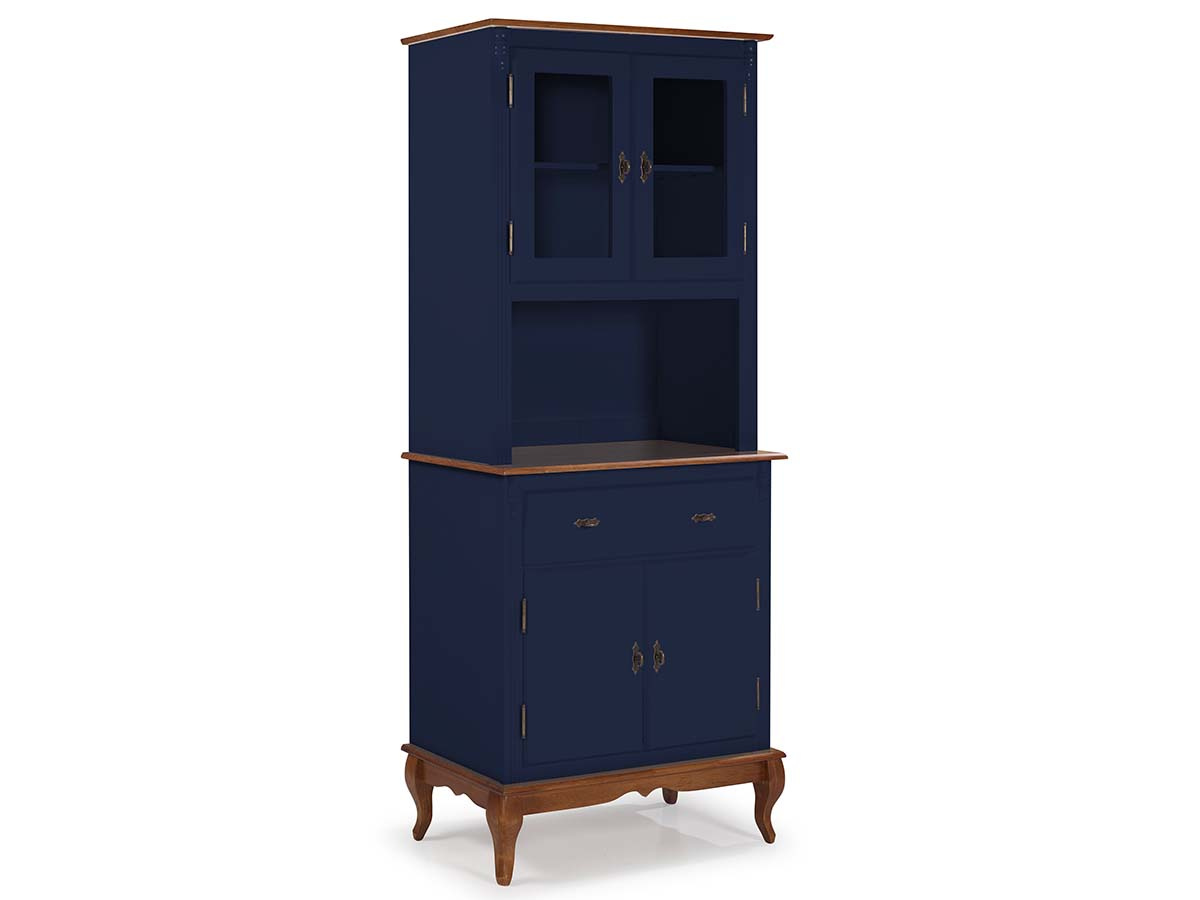 Arca Oratório Linz 2 Portas 205 x 90 x 45 cm (A x L x P) - Cor Azul Petróleo - Imbuia Glazer 