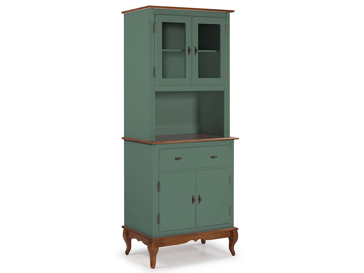 Arca Oratório Linz 2 Portas 205 x 90 x 45 cm (A x L x P) - Cor Verde Musgo - Imbuia Glazer 