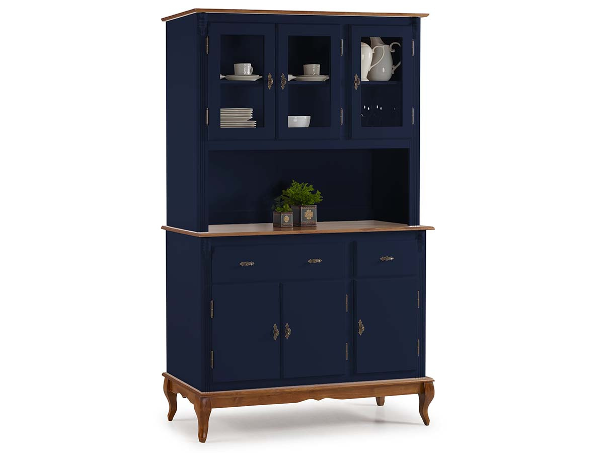 Arca Oratório Linz 3 Portas 205 x 132 x 45 cm (A x L x P) - Cor Azul Petróleo - Imbuia Glazer