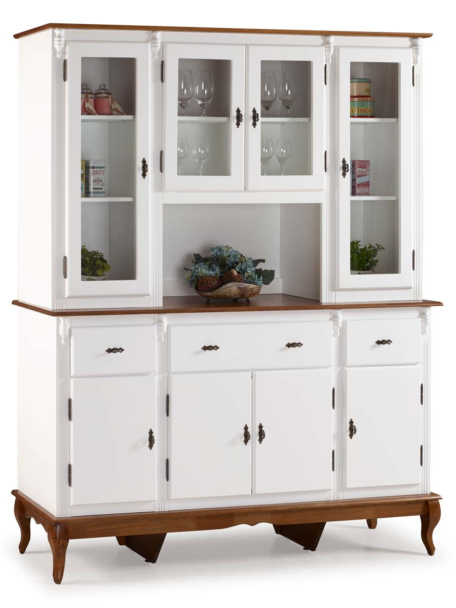 Arca Oratório Linz 4 Portas 205 x 175 x 45 cm (A x L x P) - Cor Branco Imbuia Glazer 