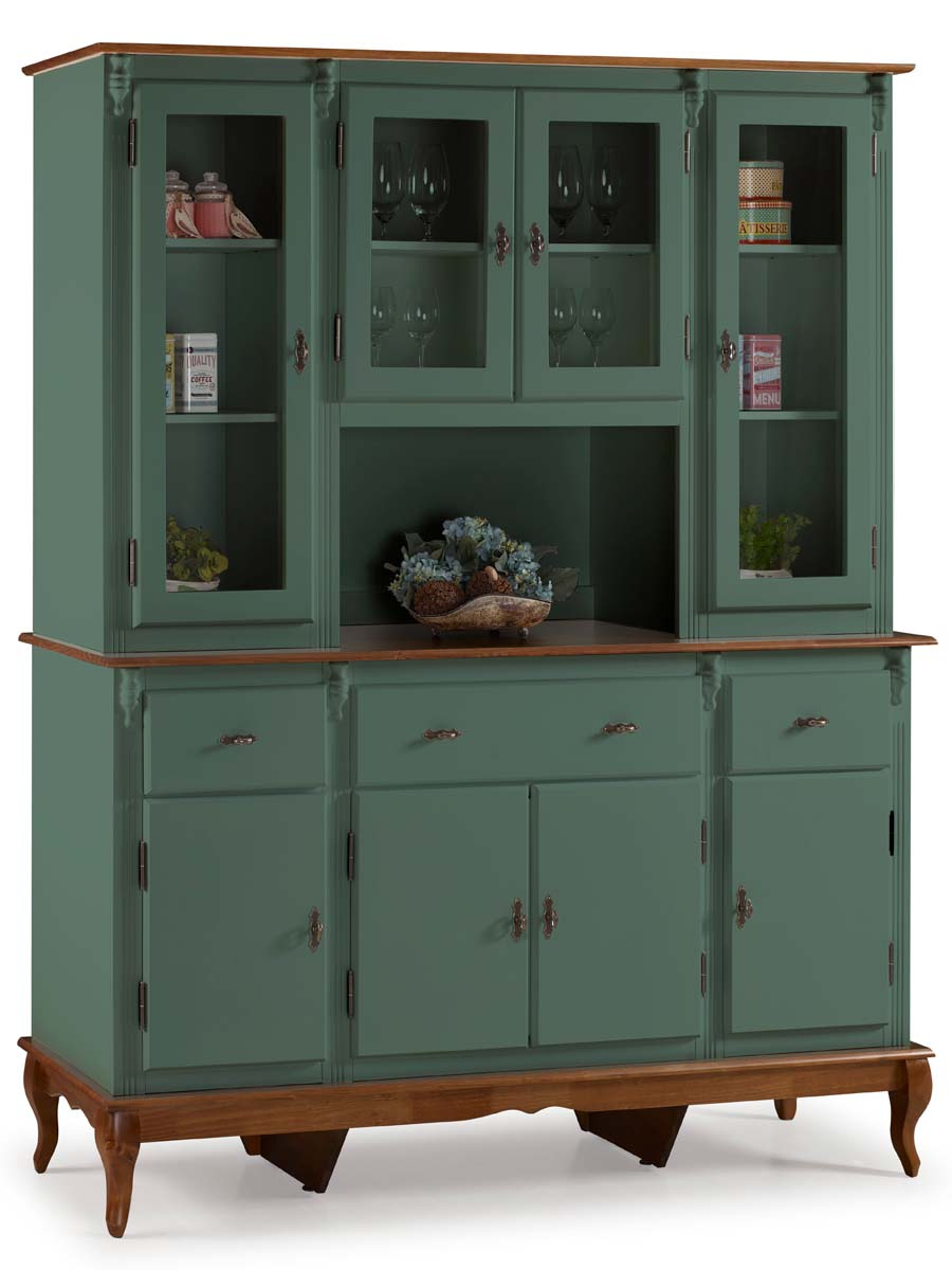 Arca Oratório Linz 4 Portas 205 x 175 x 45 cm (A x L x P) - Cor Verde Musgo Imbuia Glazer 