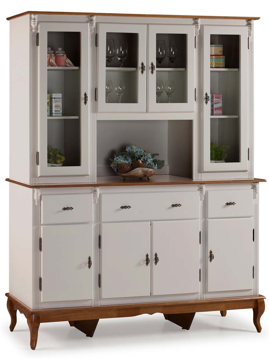 Arca Oratório Linz 4 Portas 205 x 175 x 45 cm (A x L x P) - Cor Offwhite Imbuia Glazer 