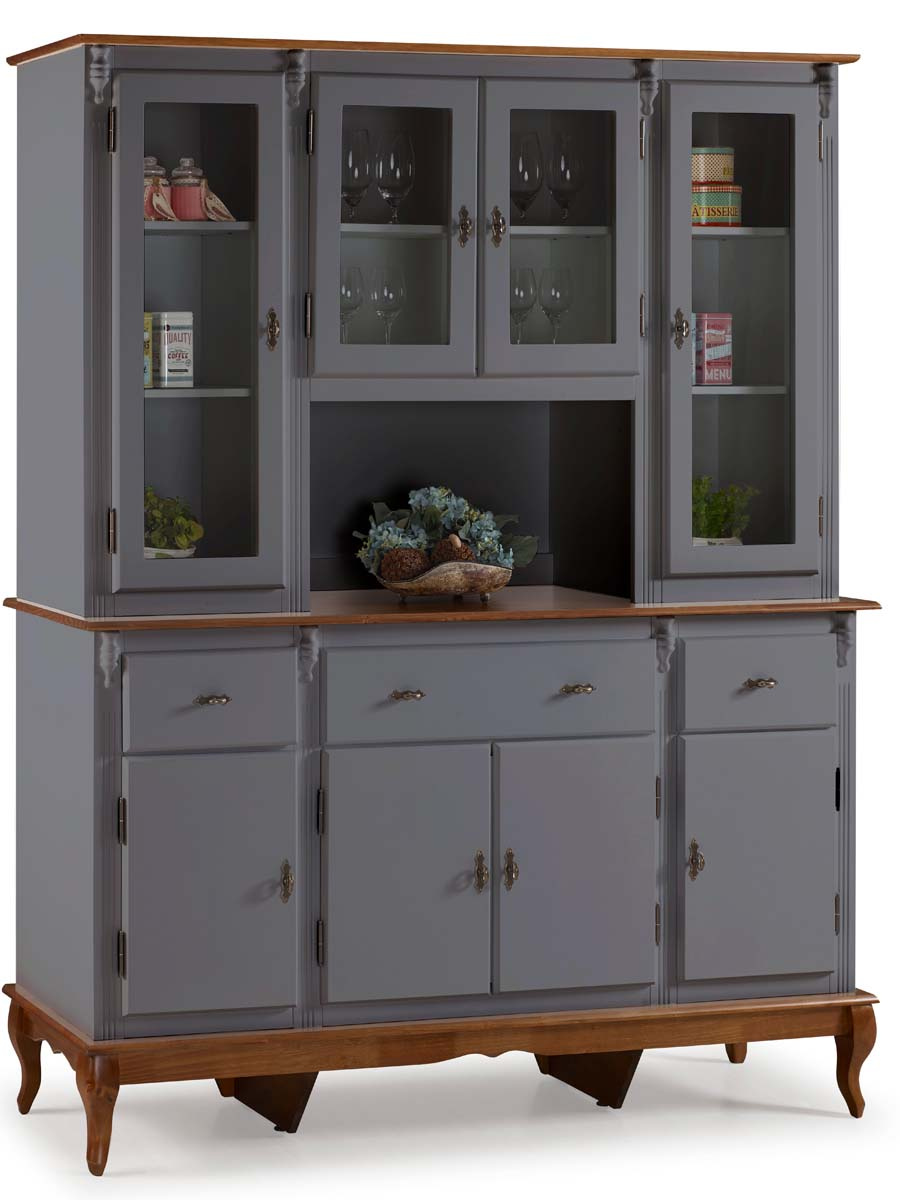 Arca Oratório Linz 4 Portas 205 x 175 x 45 cm (A x L x P) - Cor Cinza Escuro Imbuia Glazer 