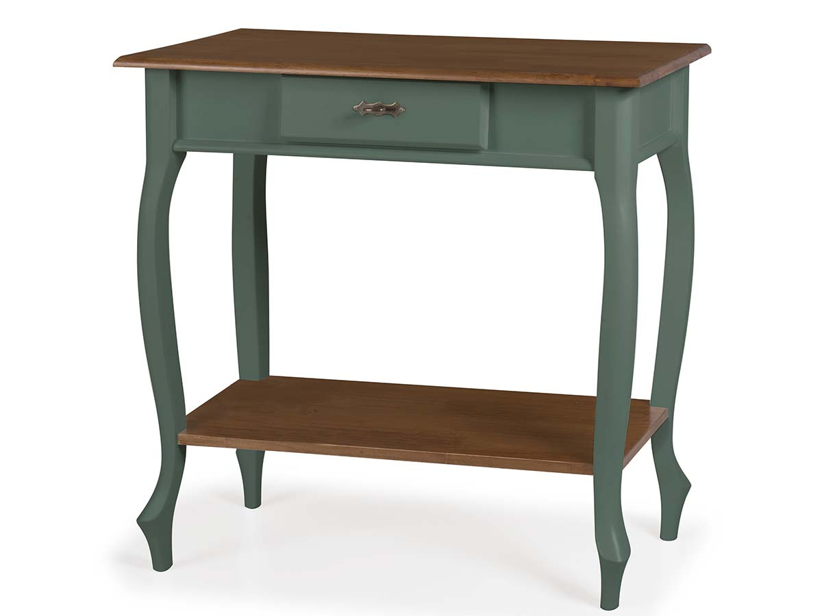 Aparador Linz Pés Luis XV e Prateleira 76 x 80 x 35 cm (A x L x P) - Cor Verde Musgo - Imbuia Glazer