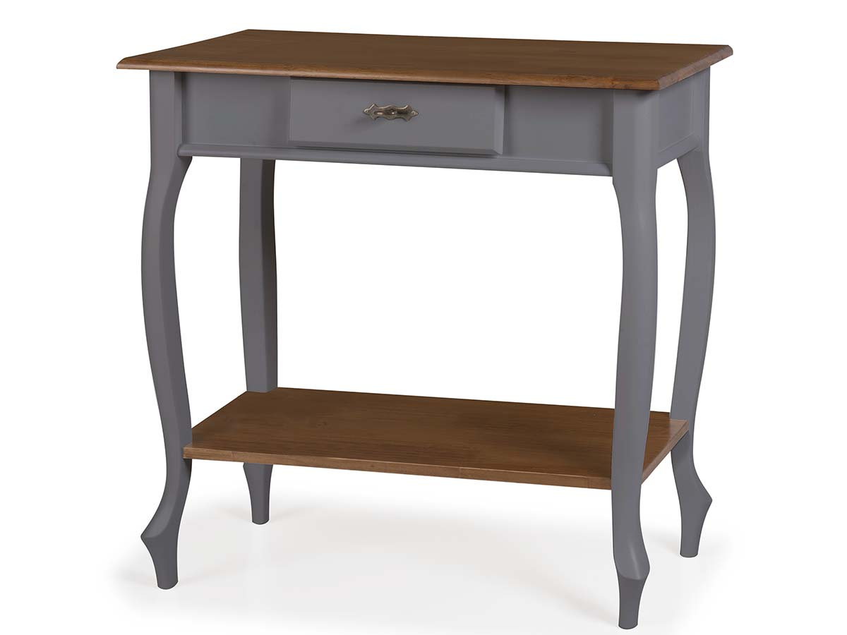 Aparador Linz Pés Luis XV e Prateleira 76 x 80 x 35 cm (A x L x P) - Cor Cinza Escuro - Imbuia Glazer