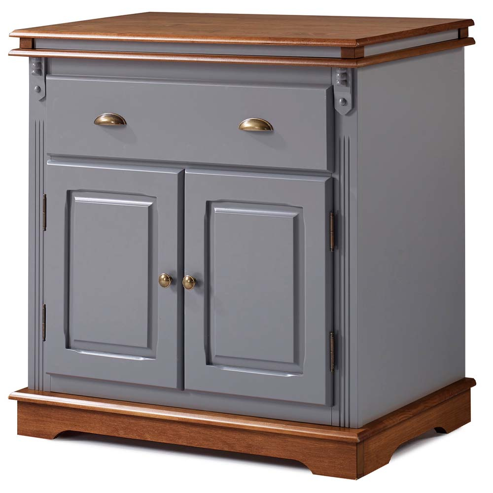 Balcão Manchester 2 portas 1 Gaveta 89 x 90 x 45 cm (A x L x P) - Cor Cinza Escuro - Imbuia Glazer 