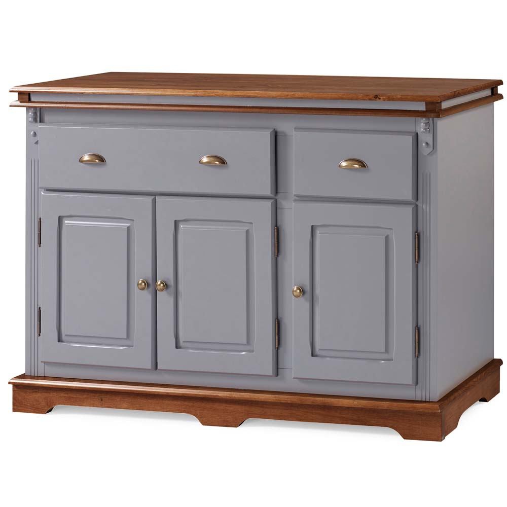 Balcão Manchester 3 portas 2 Gavetas 89 x 132 x 45 cm (A x L x P) - Cor Cinza Escuro - Imbuia Glazer 