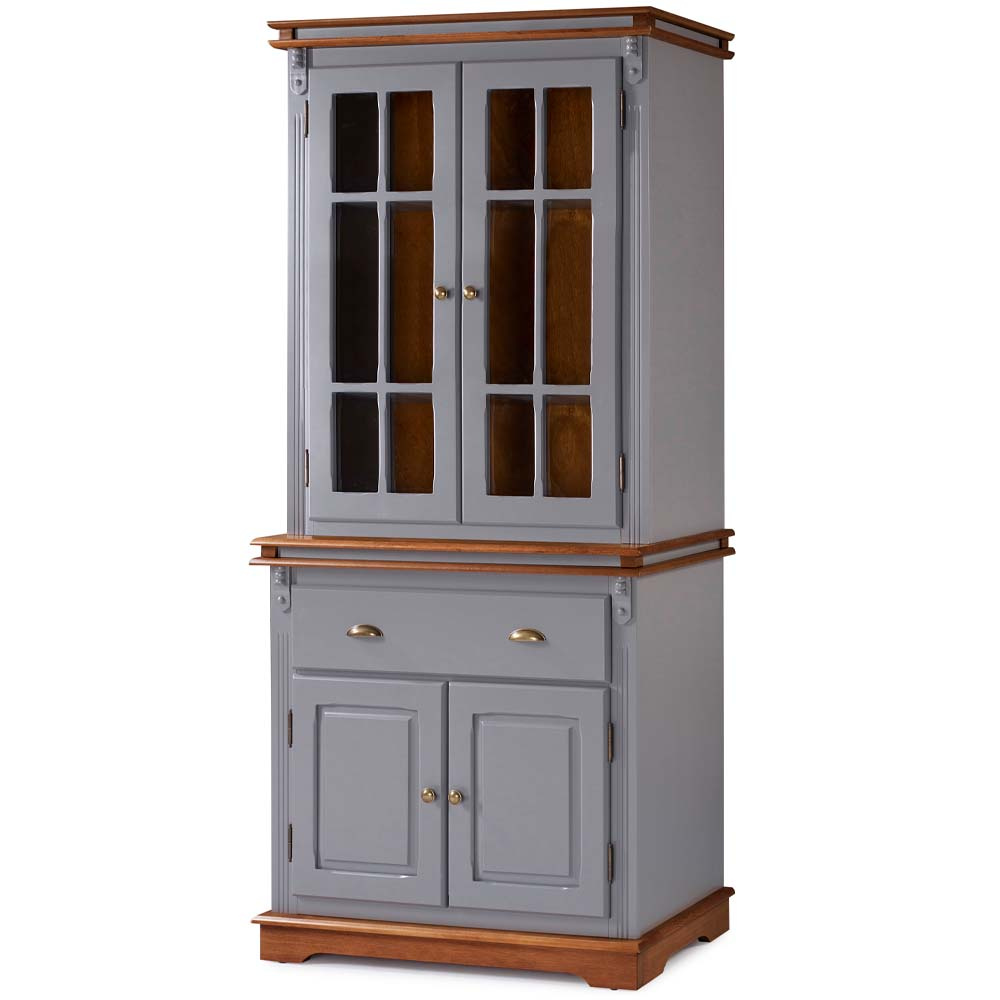 Arca Oratório Manchester 2 Portas 1 Gaveta 200 x 90 x 45 cm (A x L x P) - Cor Cinza Escuro - Imbuia Glazer 