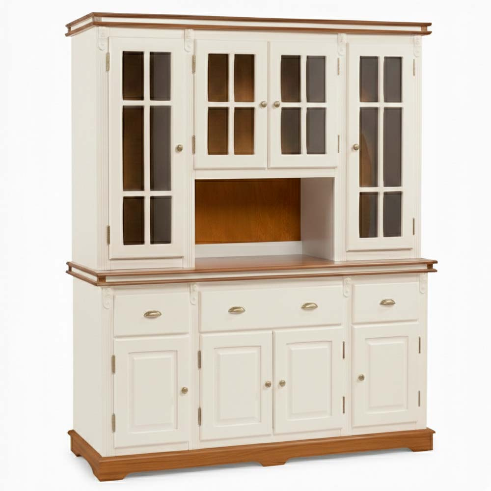 Arca Oratório Manchester 4 Portas 3 Gavetas + Nicho 200 x 175 x 45 cm (A x L x P) - Cor Offwhite - Imbuia Glazer 