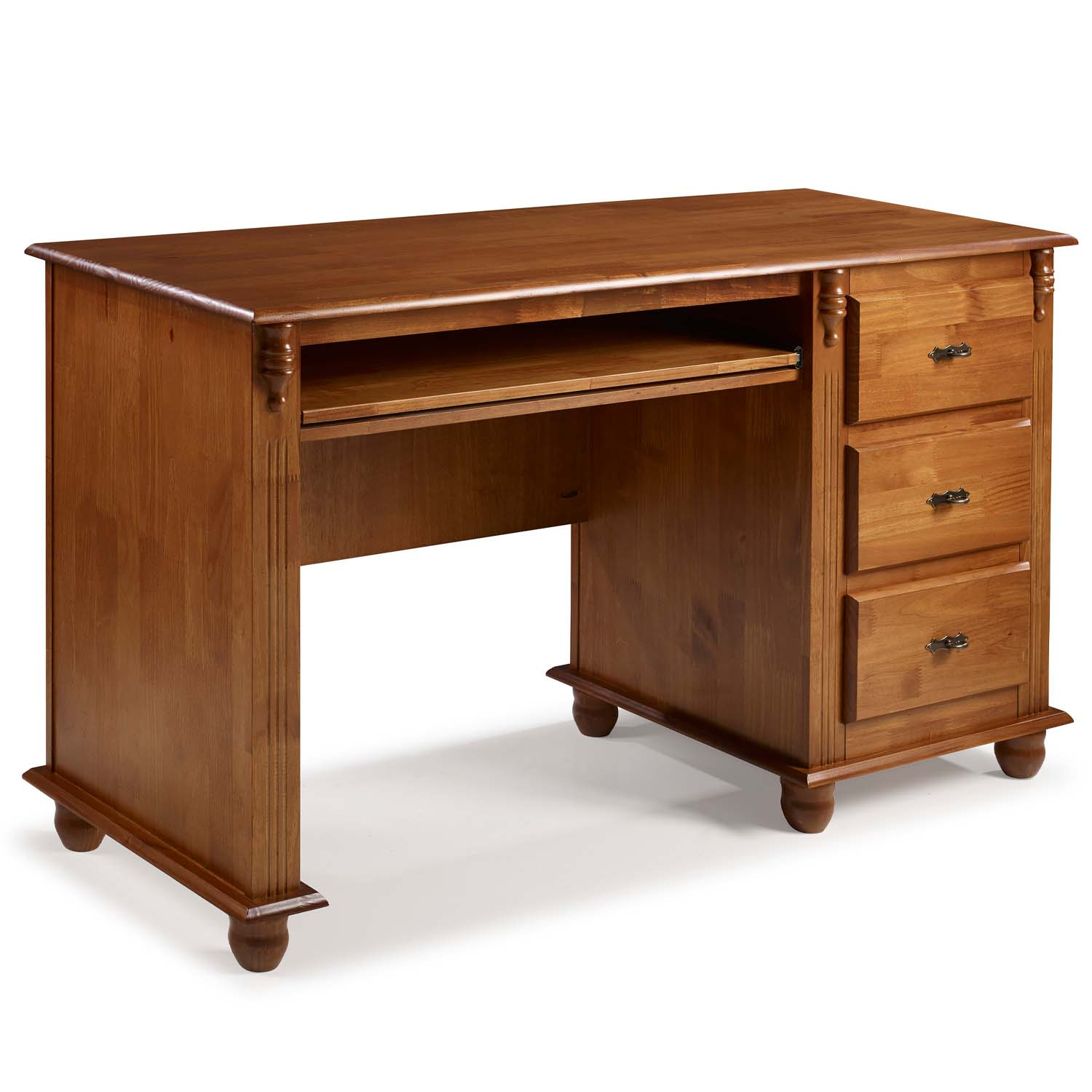 Escrivaninha De Madeira Linz 3 Gavetas 80 x 132 x 50 cm (A x L x P) - Cor Imbuia Glazer 