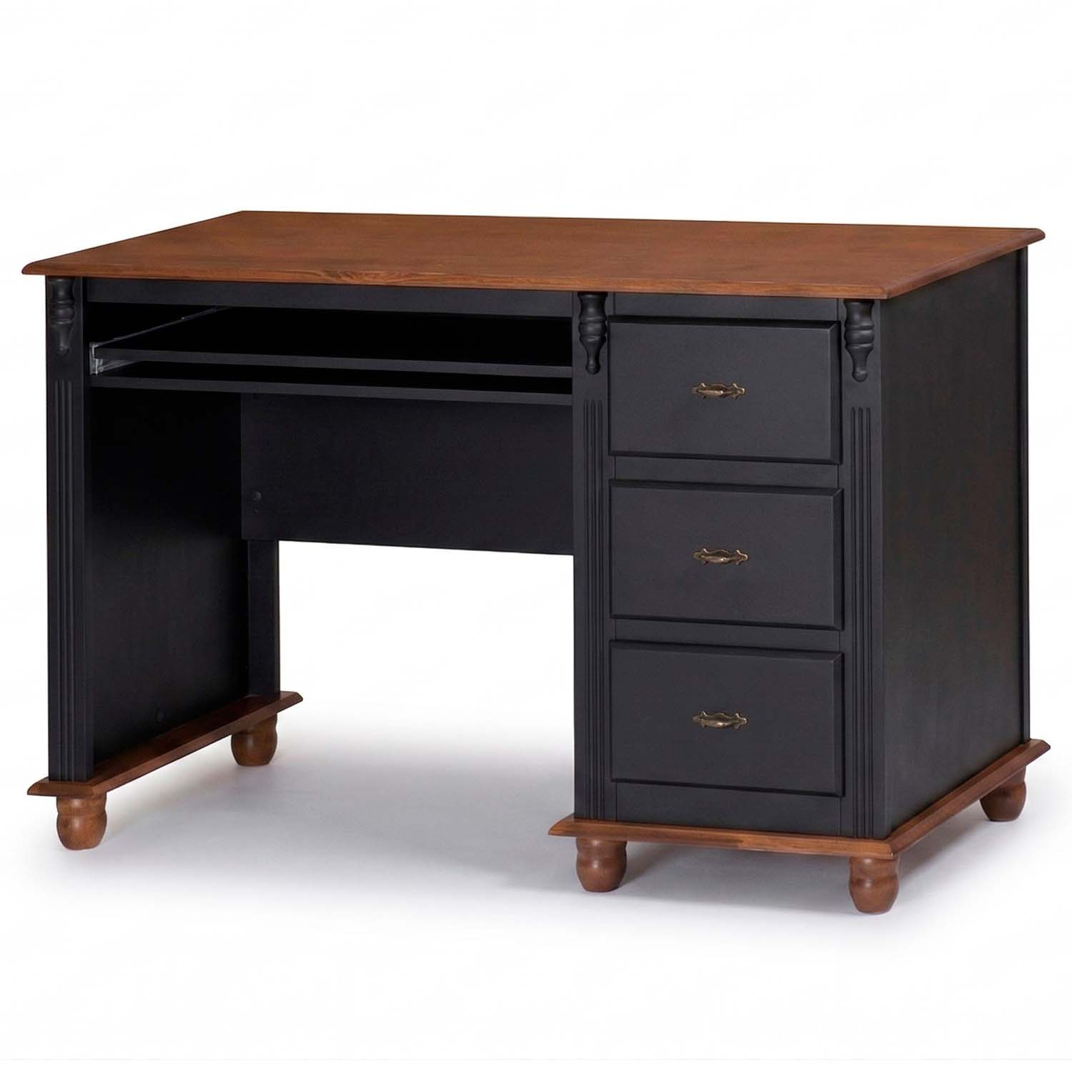 Escrivaninha Linz 3 Gavetas 80 x 132 x 50 cm (A x L x P) - Cor Preto - Imbuia Glazer 