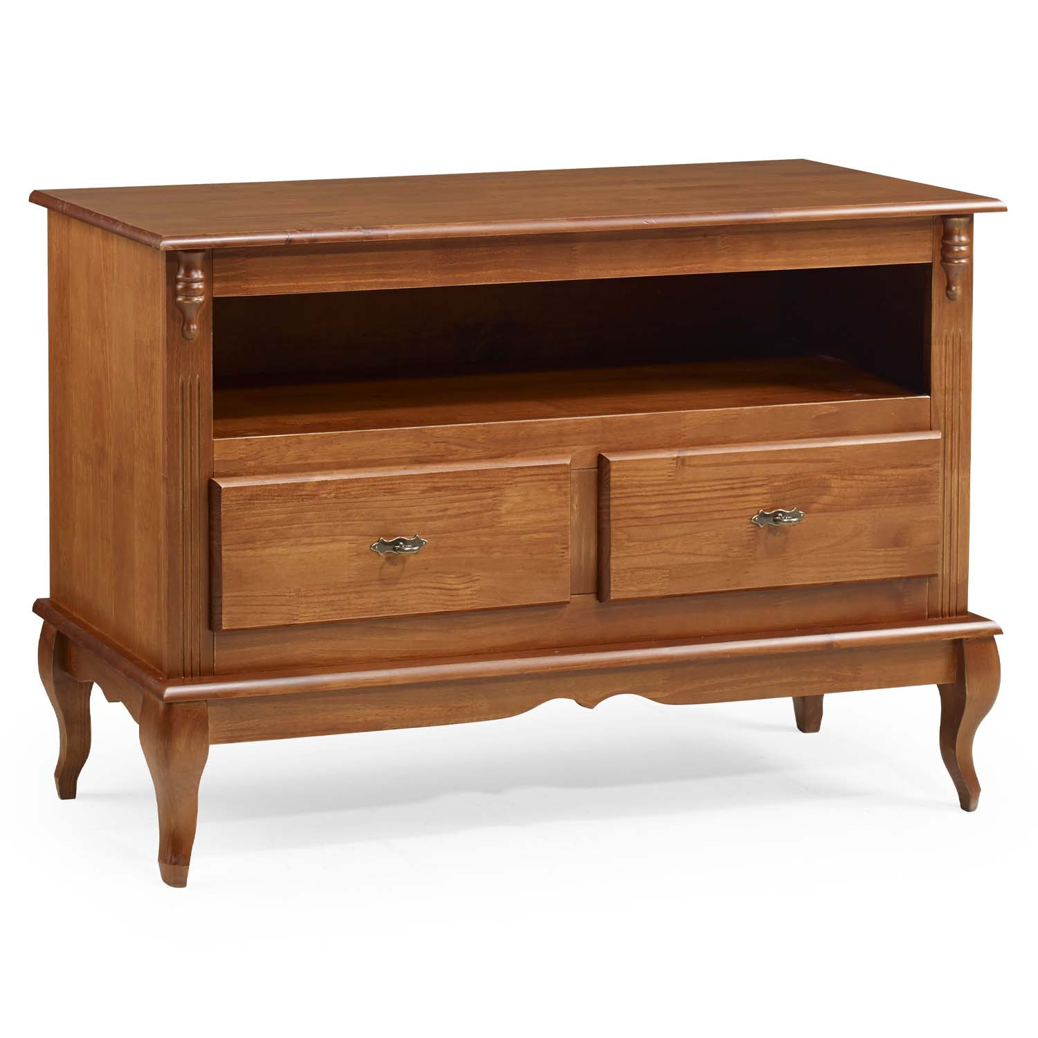 Rack Linz 2 Gavetas 75 x 120 x 40 (A x L x P) - Cor Imbuia Glazer 