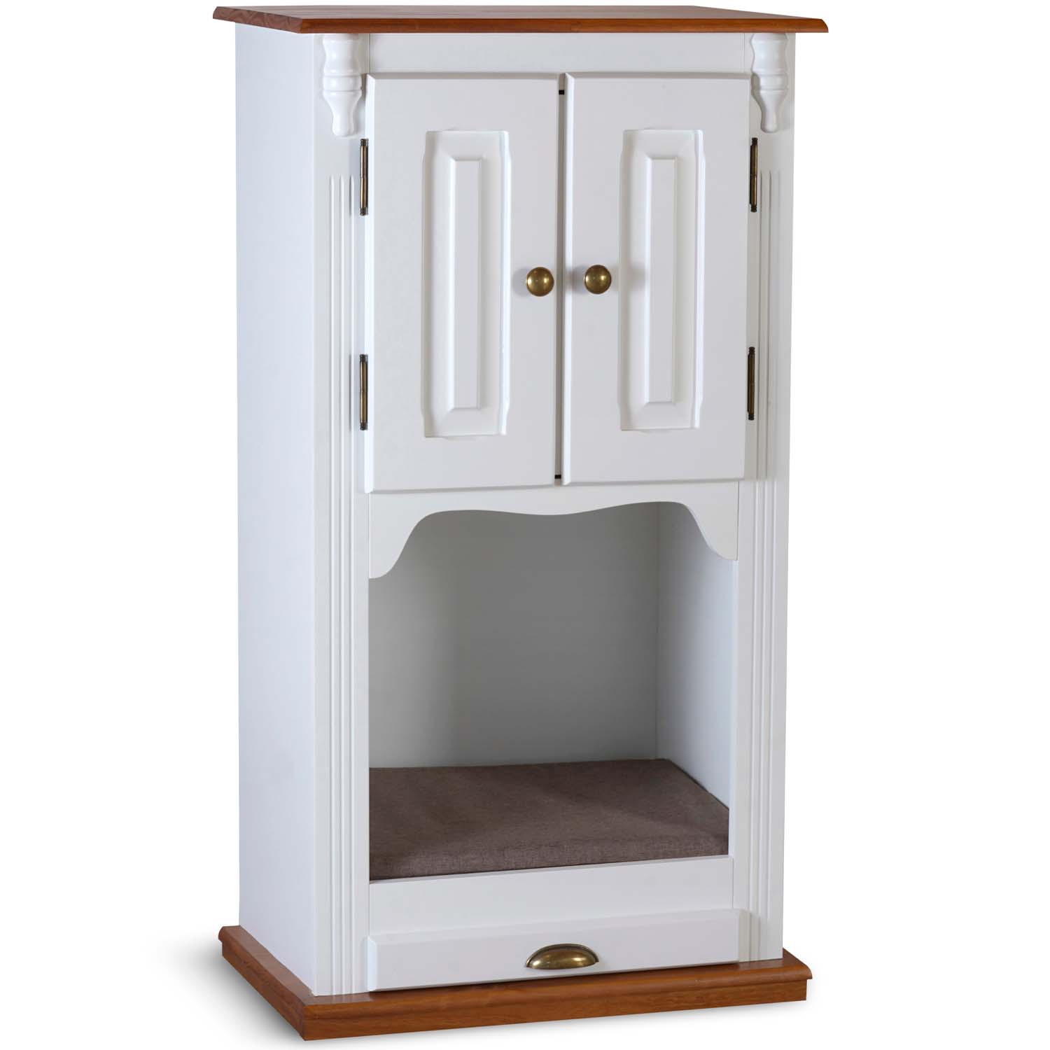 Armário Pet 2 portas Com Tratador Removível 111 x 60 x 40 cm (A x L x P) - Cor Branco - Imbuia Glazer 