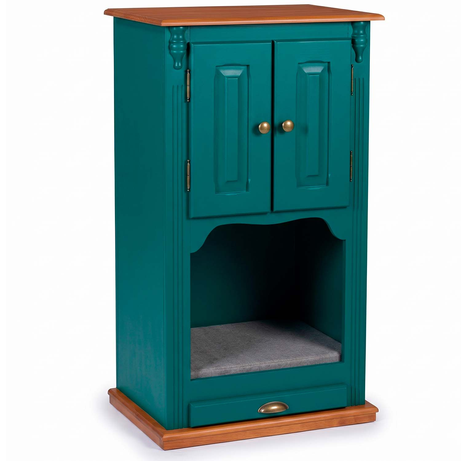 Armário Pet 2 portas Com Tratador Removível 111 x 60 x 40 cm (A x L x P) - Cor Verde Musgo - Imbuia Glazer 