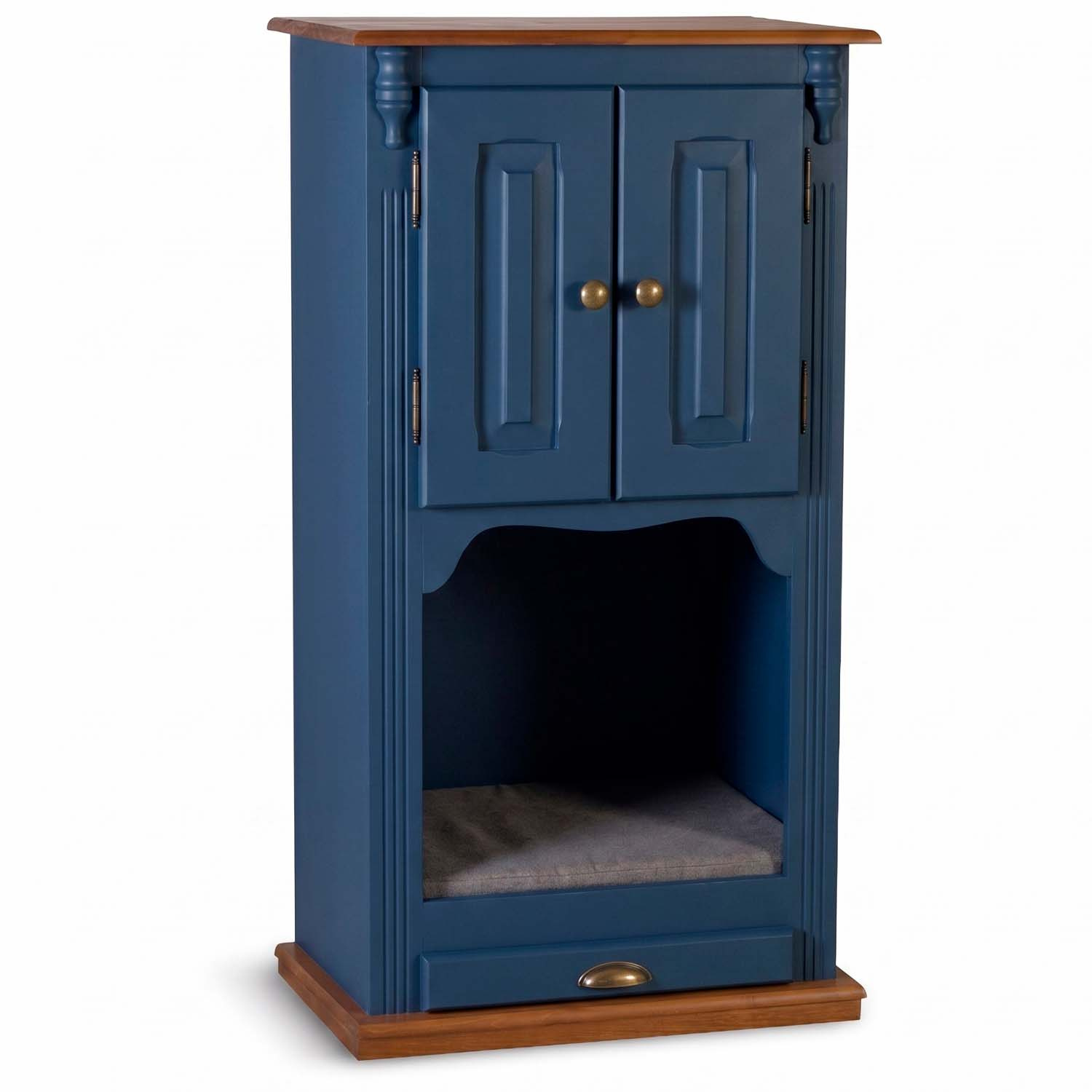 Armário Pet 2 portas Com Tratador Removível 111 x 60 x 40 cm (A x L x P) - Cor Azul Petróleo - Imbuia Glazer 