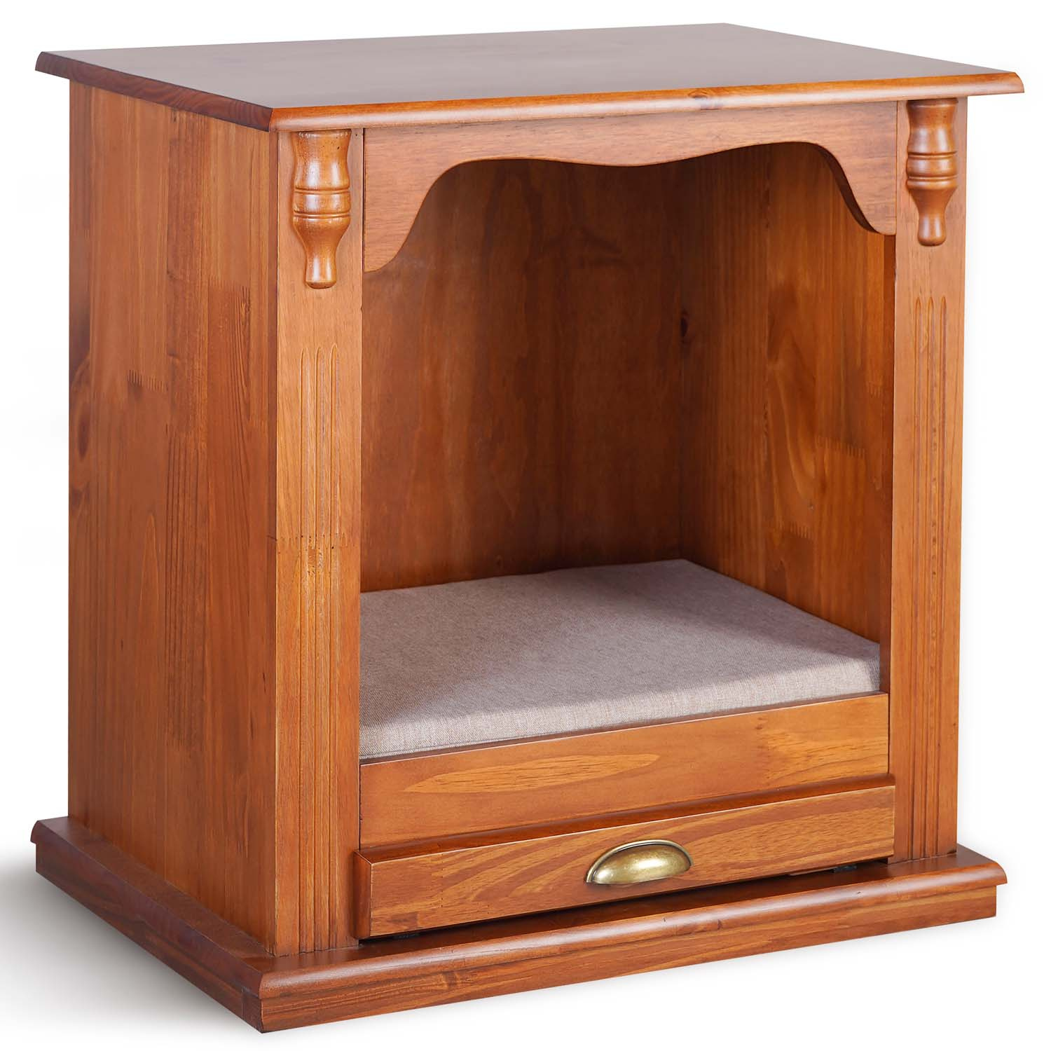 Mesa de Cabeceira Pet Com Tratador Removível 61 x 60 x 40 cm (A x L x P) - Cor Imbuia Glazer 